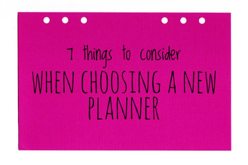Choosing a new planner